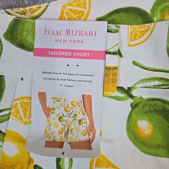 NWT Isaac Mizrahi Citrus Lemon and Limes Print Women's Shorts Size 4 Vacation - Picture 3 of 9